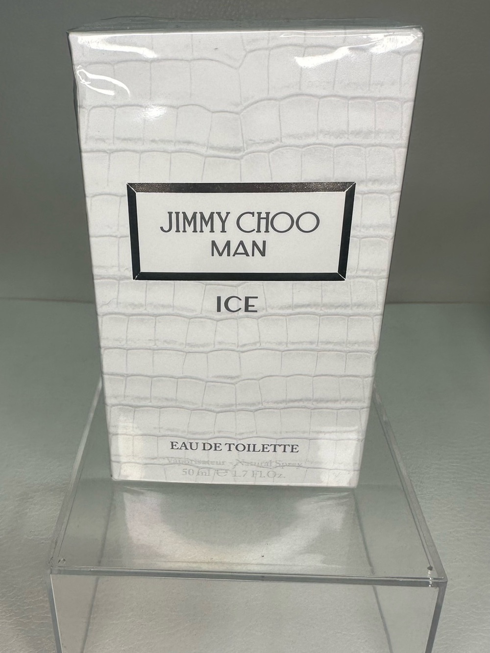 Jimmy Choo White Textured Man Ice Box